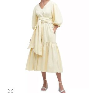 Barbour - Annie Belted Midi Dress Lemon Soufflé